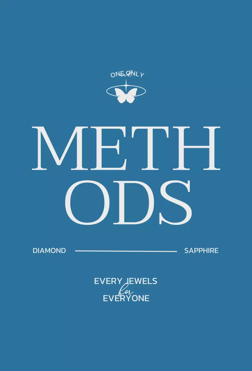 Uma marca de jóias com um conceito calmo em azul e cinzento