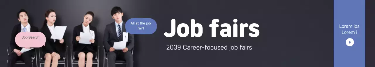 Banner de promoção de emprego moderno azul