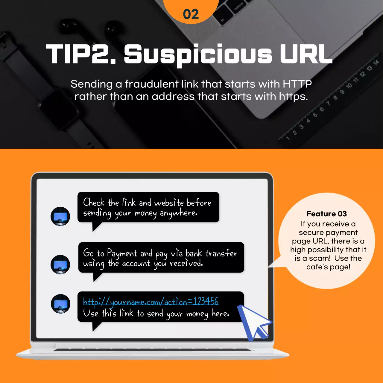 Orange Modern Online Scams Guide Instagram Carousel