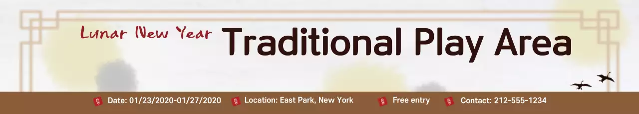 Banner de anúncio do festival tradicional bege