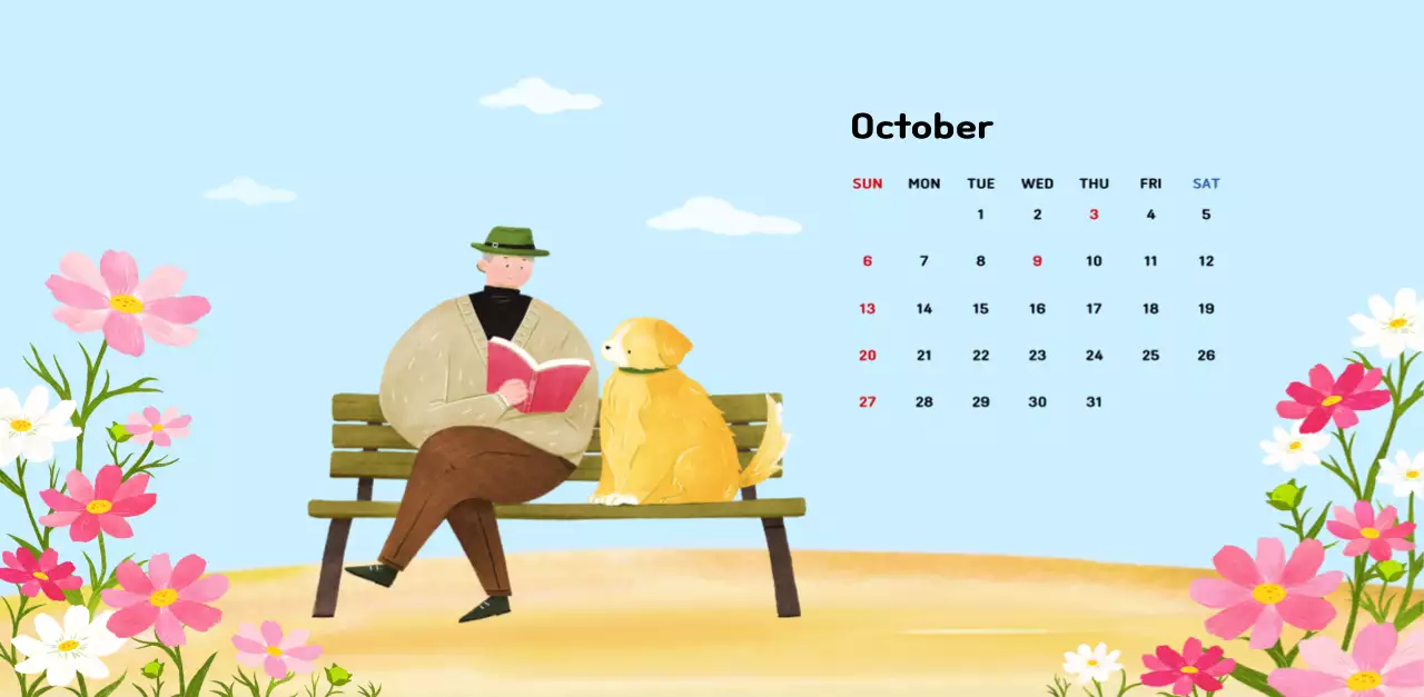 New Year's calendar with a warm, illustrated feel