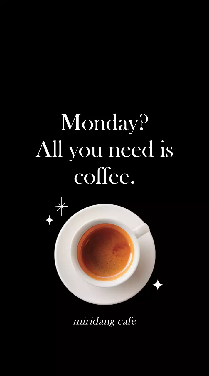 Sentimental lettering coffee image in orange and white