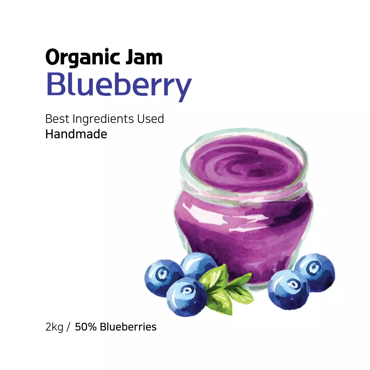 Label selai blueberry