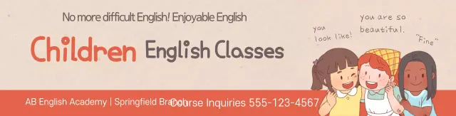 Beige red character illustration school promotion