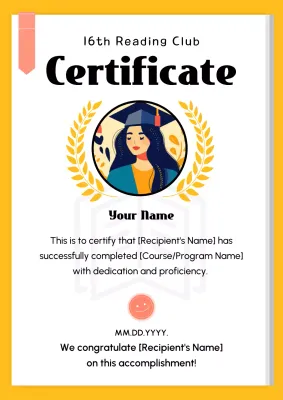 Yellow Classic Certificate Award