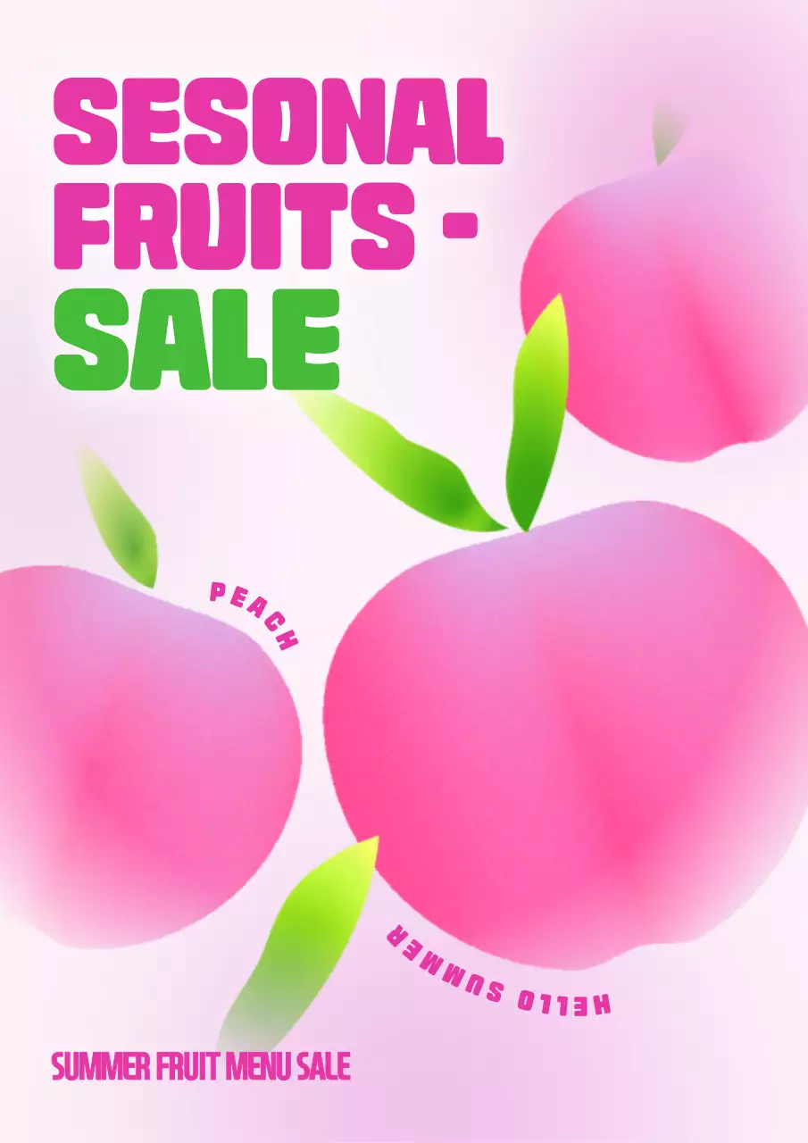 Pink Trendy Fruits Promotion Poster