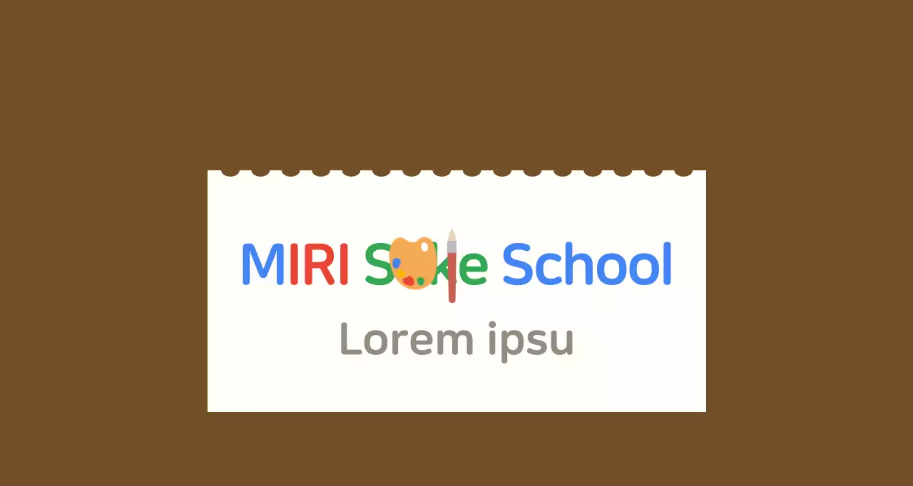 Children's art school valentine with white sketchbook background