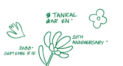 A simple botanical garden celebration with greenery and hand-drawing