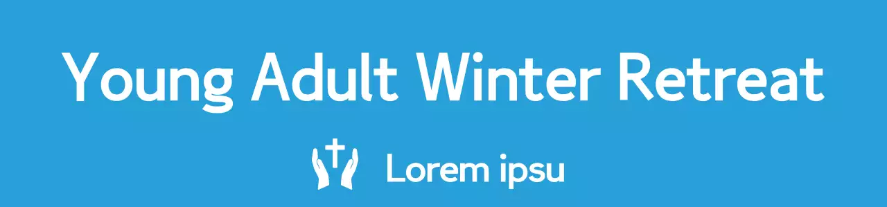 Simple and clean symbol logo style church winter retreat team t-shirt in blue and white.