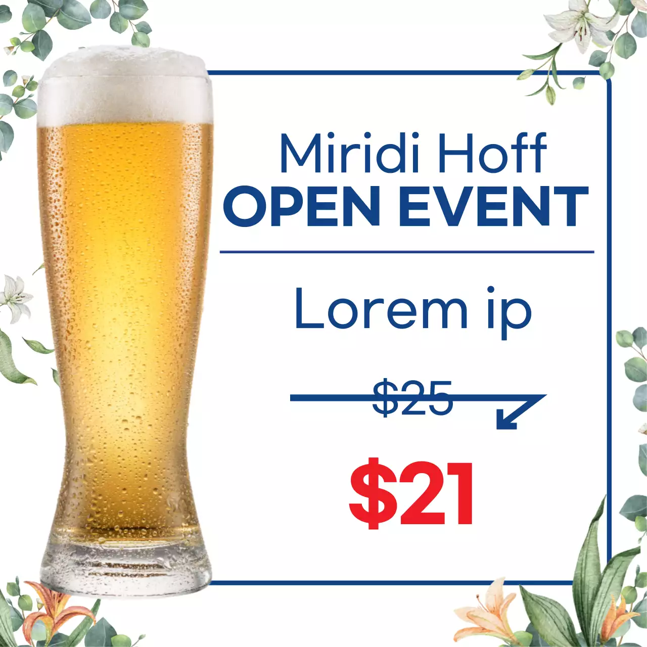 Imagem de cerveja branca Padrão de flores Hoppehaus