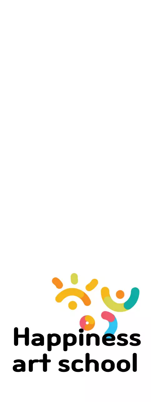 Art school logo with colorful shapes