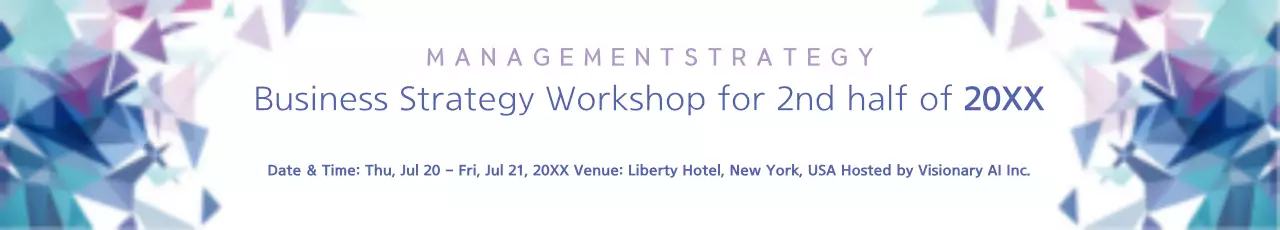 Banner promocional de workshop de negócios abstrato azul