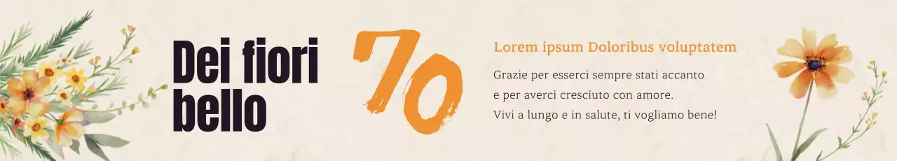 Festeggiare il settantesimo compleanno dei miei genitori con un tocco calligrafico con fiori gialli ad acquerello