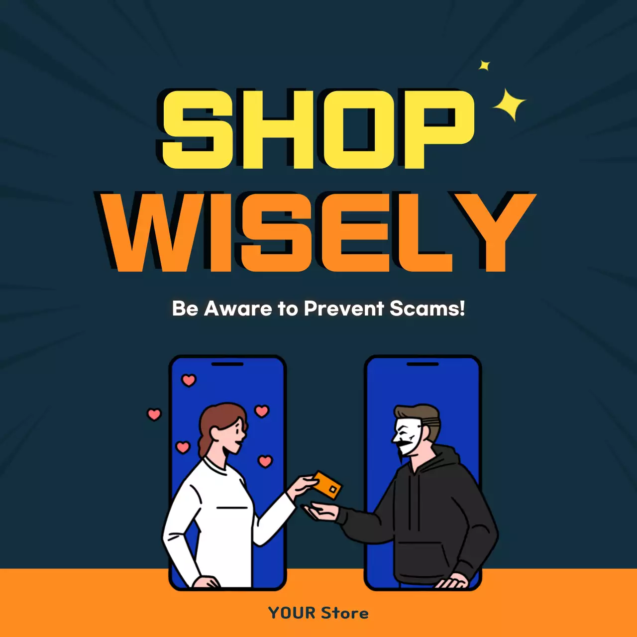 Orange Modern Online Scams Guide Instagram Carousel