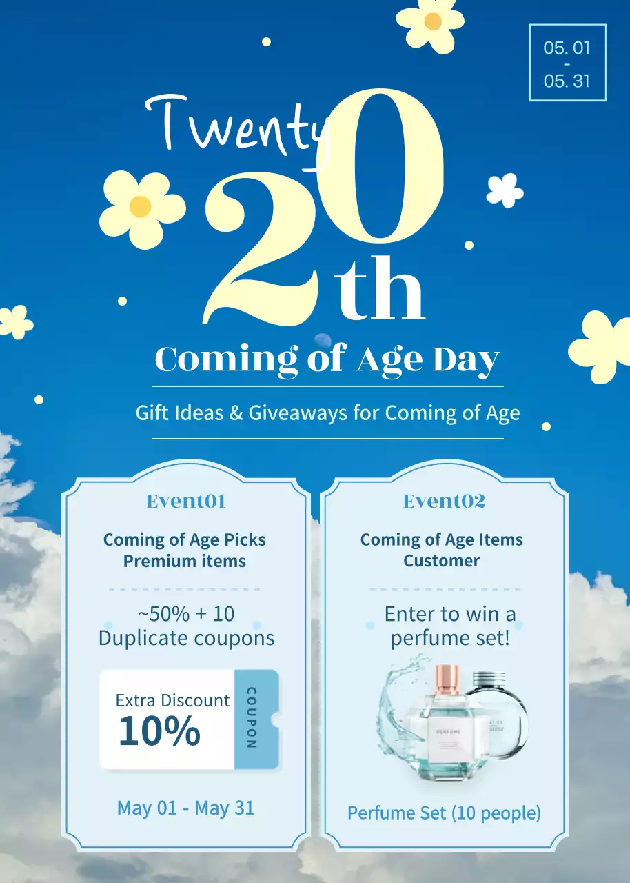 Cartaz de promoção de evento moderno azul