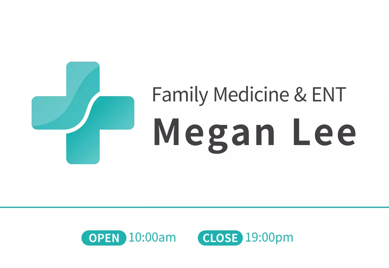 Clean, stylized hospital logo in mint