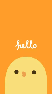 Simple conceptual chick illustration in orange and white