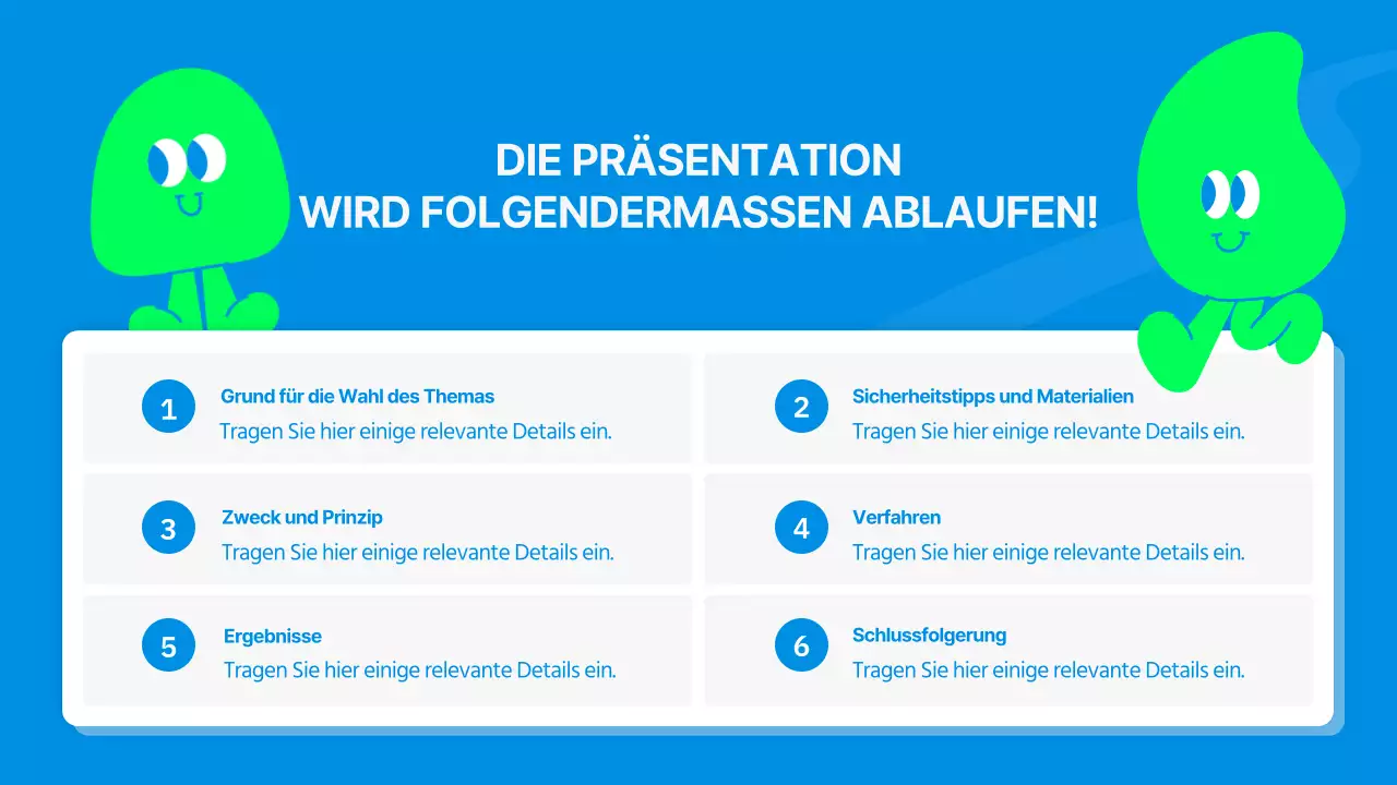 Niedlicher Charakter Science Experiment Report in Blau und Lindgrün