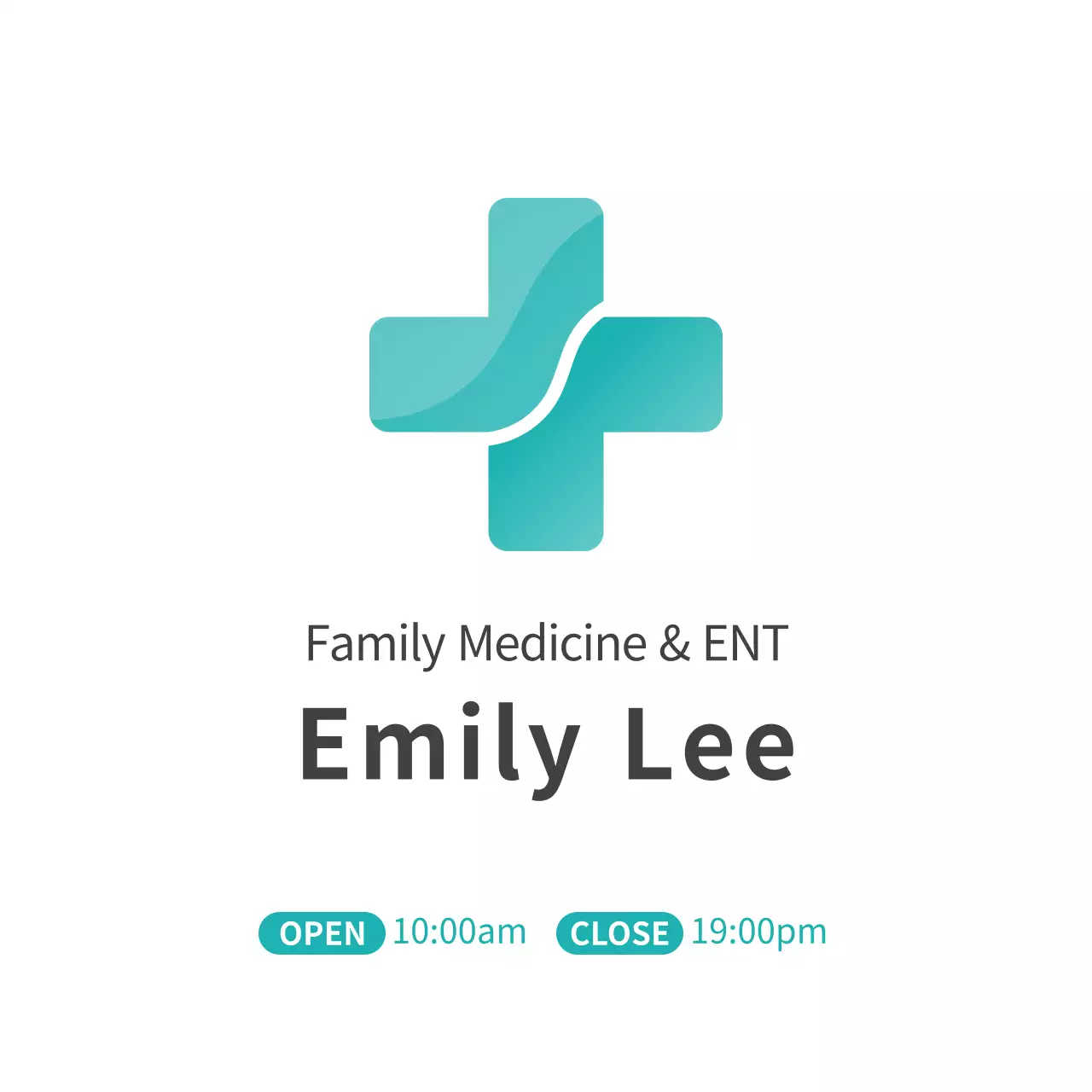 Clean, stylized hospital logo in mint