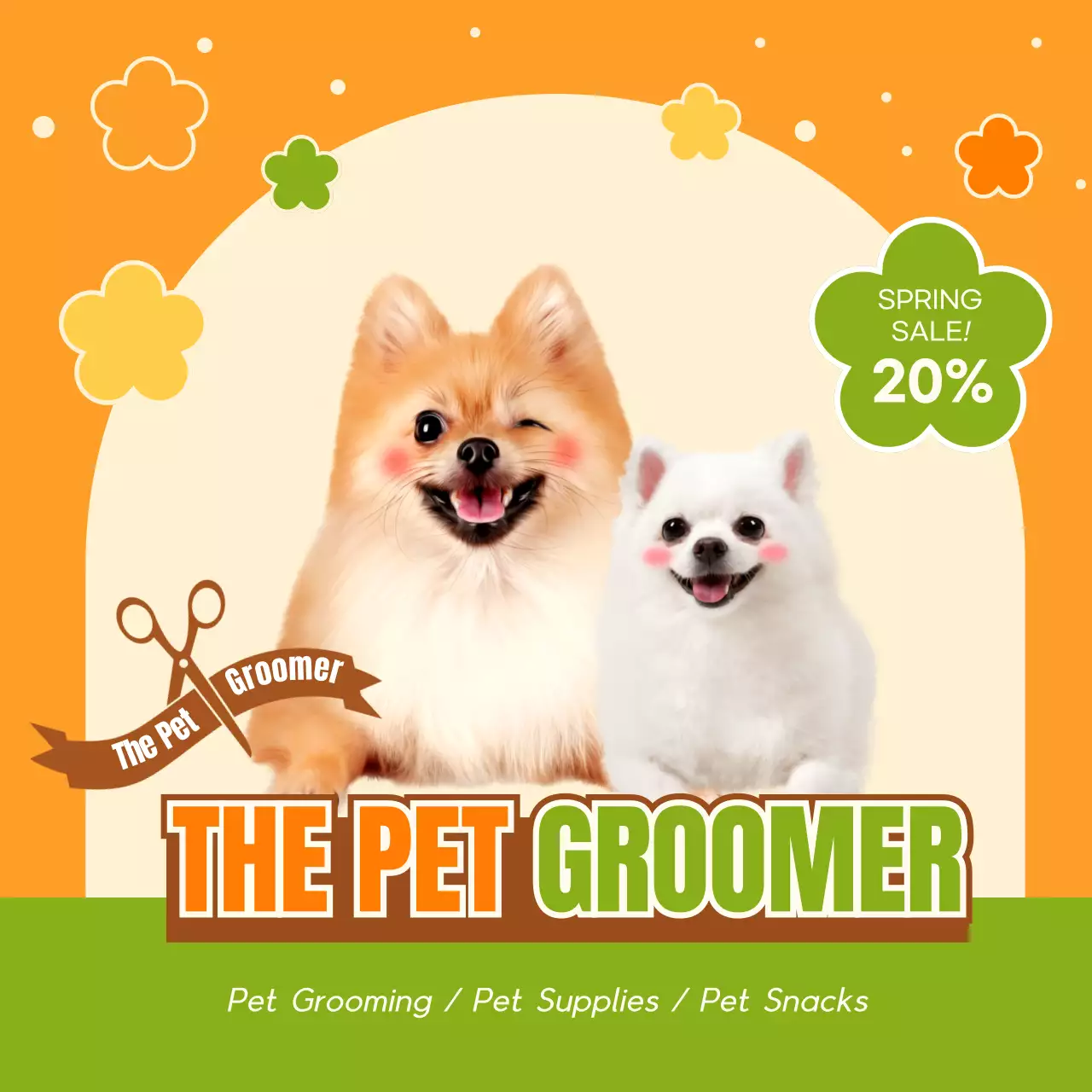 Orange Trendy Pet Promotion Social Media Post