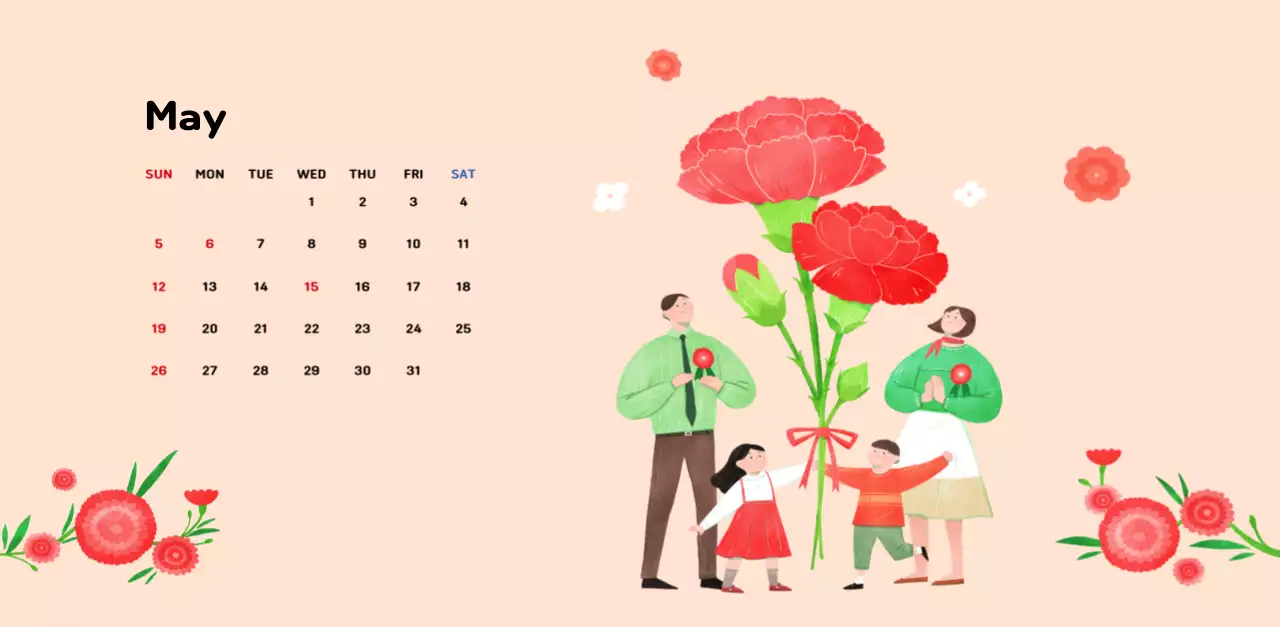 New Year's calendar with a warm, illustrated feel