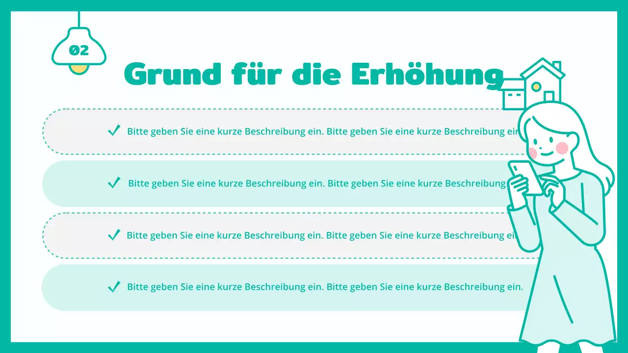 Zustand und Zukunft des niedlichen, mintfarbenen Einzelhauses