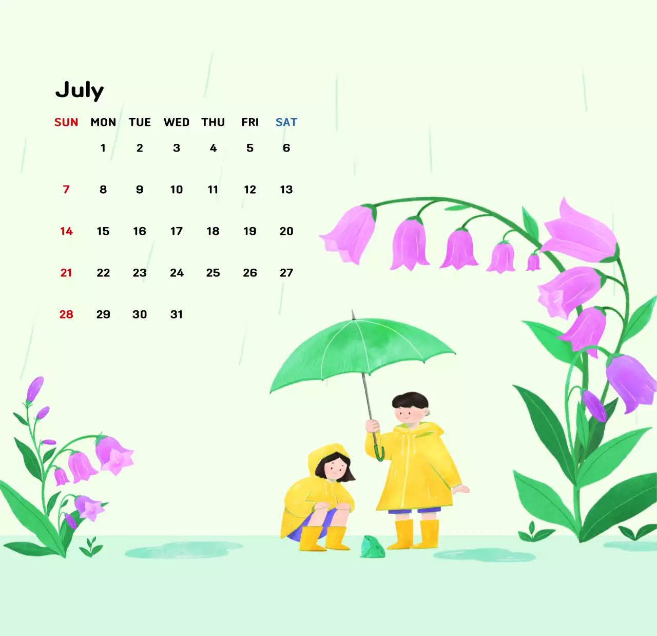 Lịch năm mới với hình ảnh minh họa ấm áp