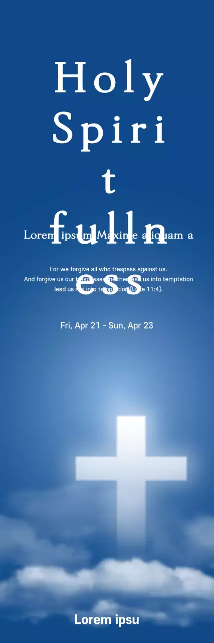 Banner de anúncio de espiritualidade simples azul