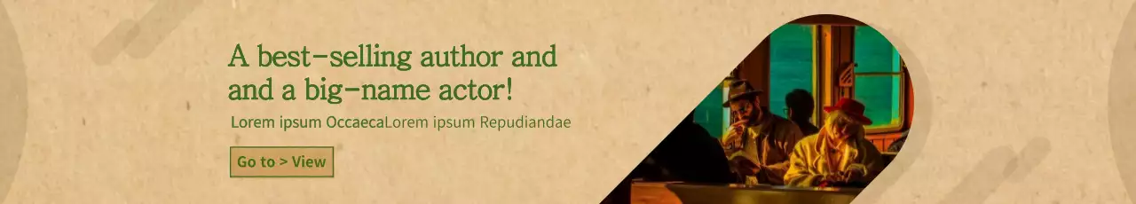 Beige Vintage Author Promotion Banner