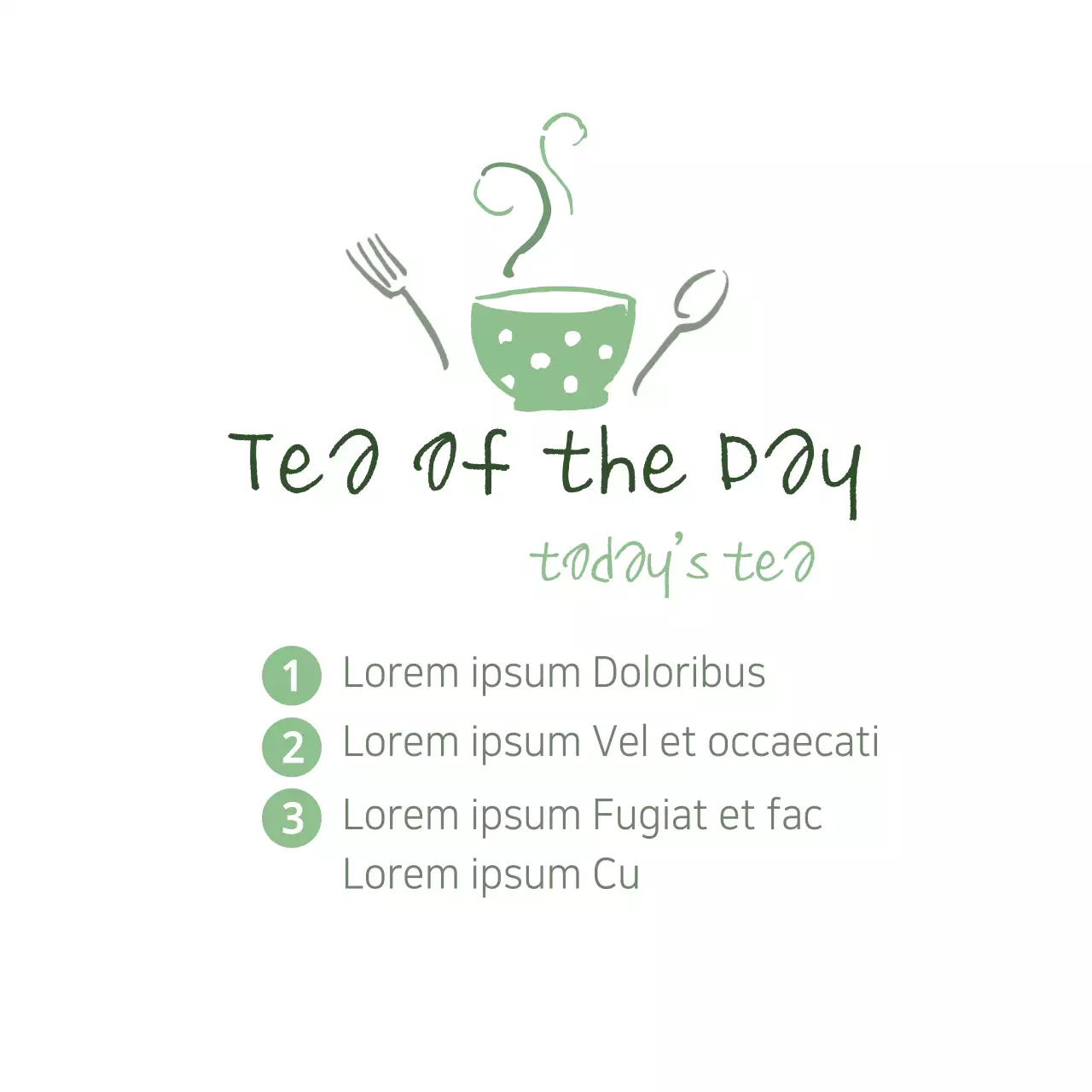 Green Minimal Tea Menu Banner