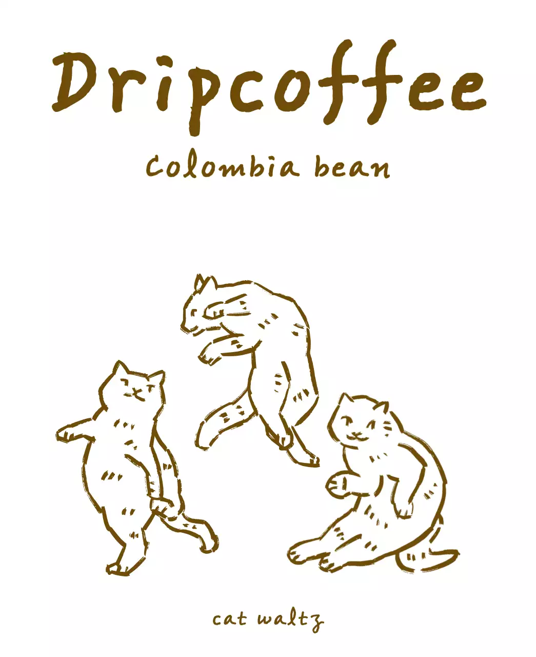 Desain sederhana dengan ilustrasi kucing berwarna cokelat seperti gambar