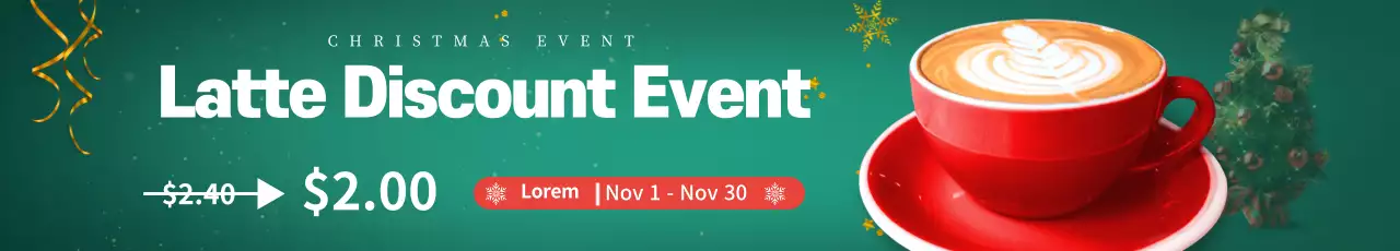 Green Christmas Winter Photo Cafe Ad