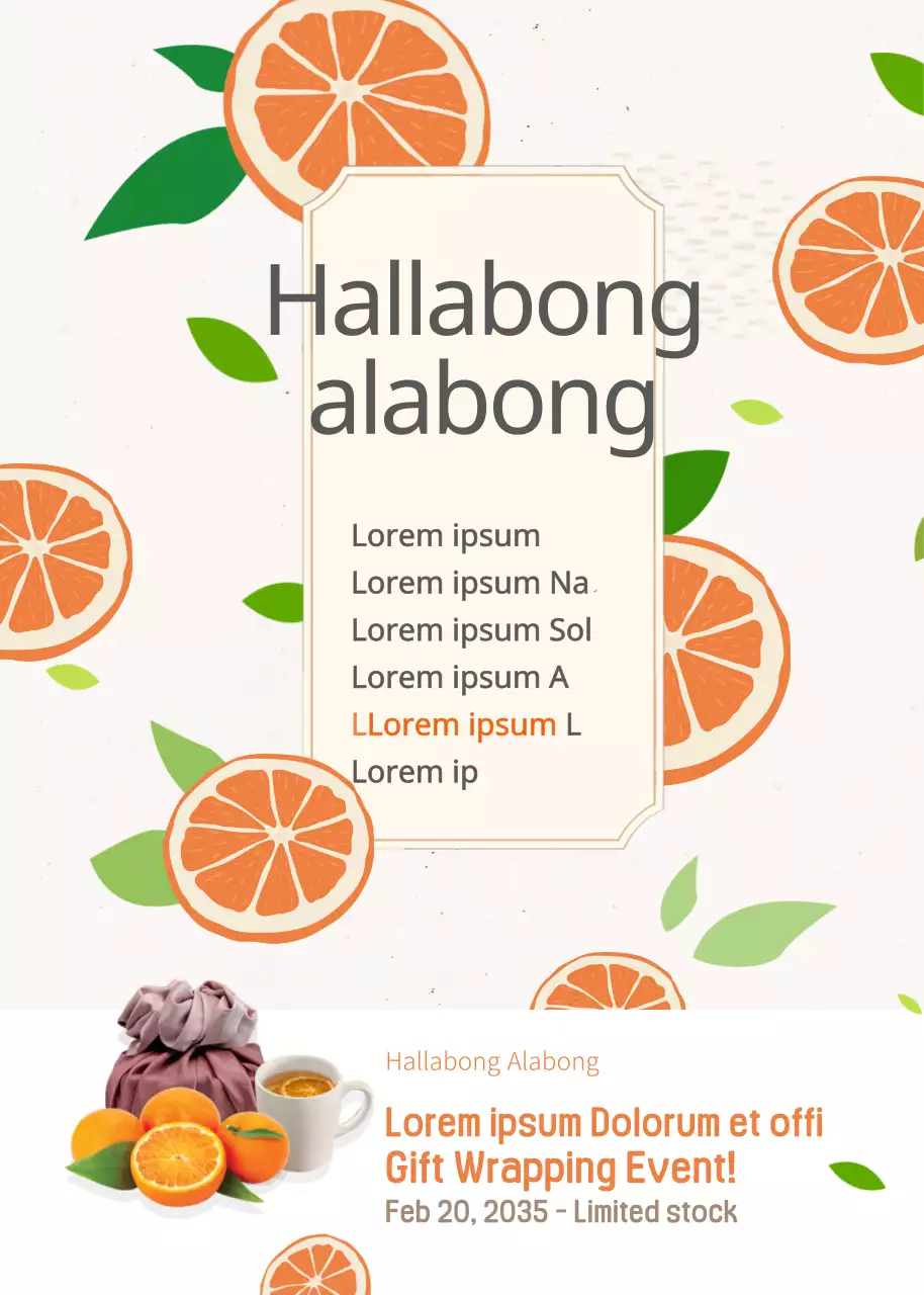 Cartaz de promoção de evento simples laranja