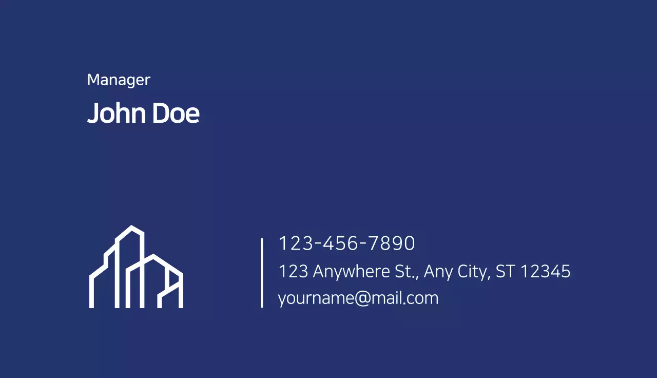 Blue Minimal Invitation Business Card