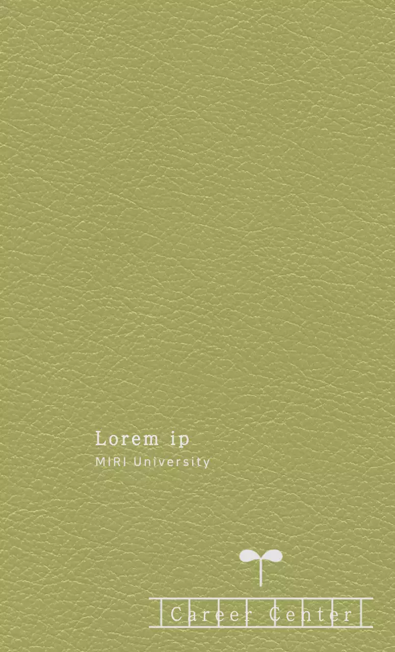 College diary cover with Career Center manuscript paper look