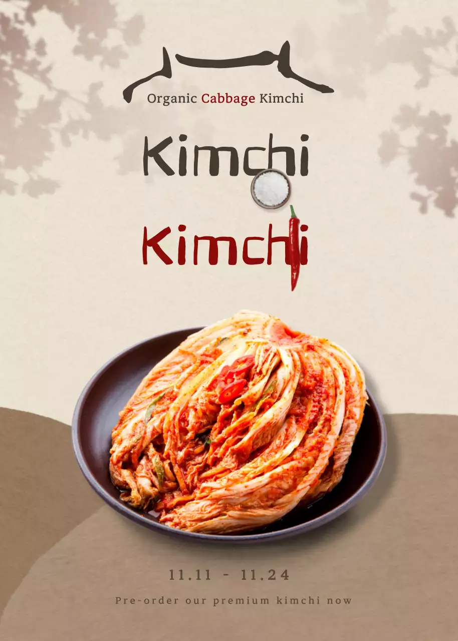 Poster Promosi Kimchi Tradisional Beige