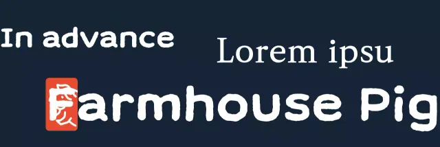 Design a one-line apron with the name of a pork restaurant in a calligraphic style.