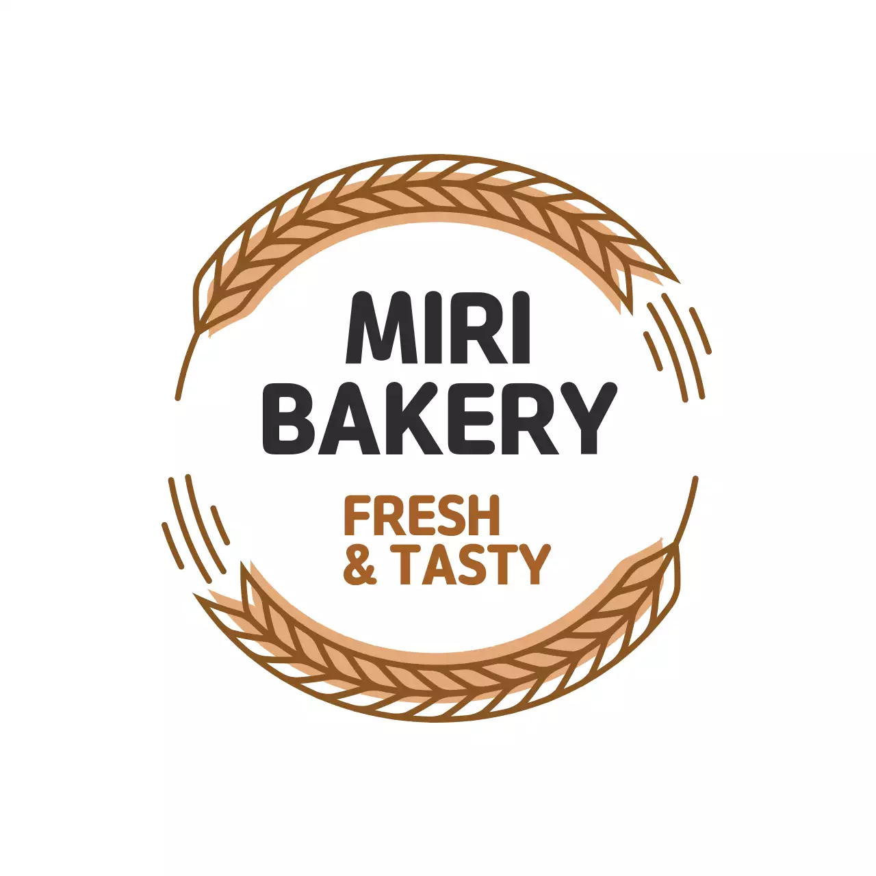 Nhãn hiệu bánh mì nhà hàng gọn gàng màu nâu minh họa