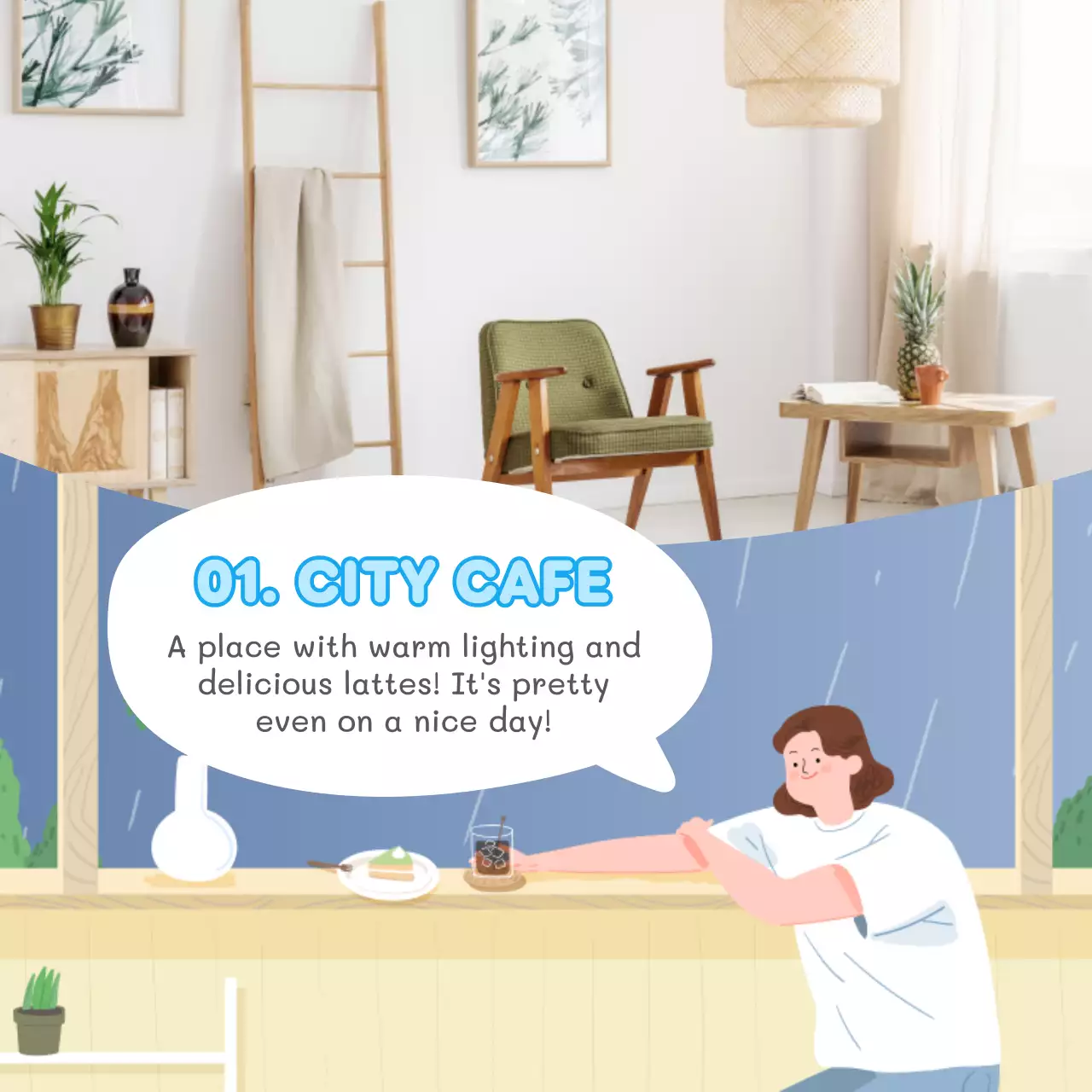 Blue Minimal Cafe Advertisement Social Media Post