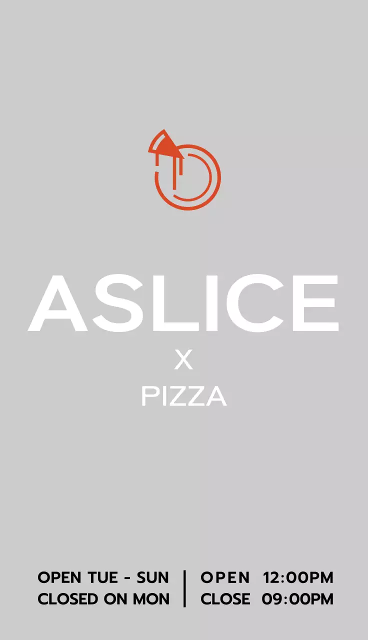 Promote a pizzeria with a simple illustration with red accents