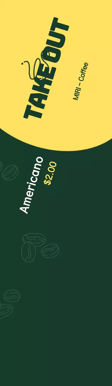 Promosi kopi hijau dan kuning untuk dibawa pulang yang sederhana