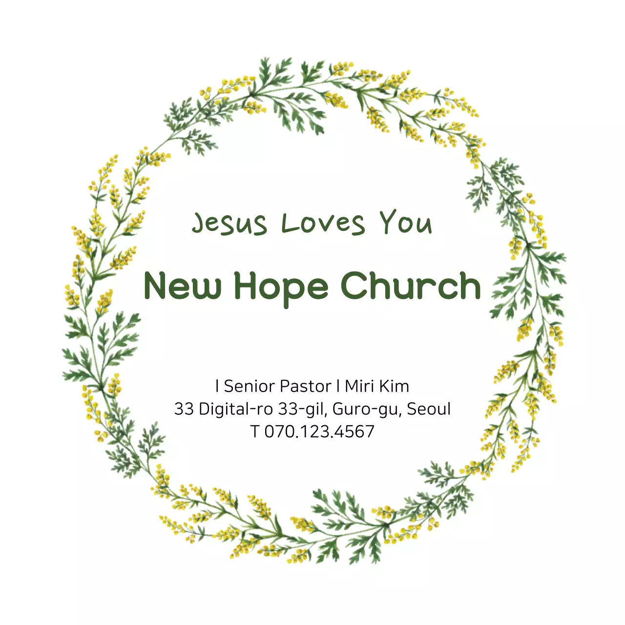 Green vintage illustration frame church