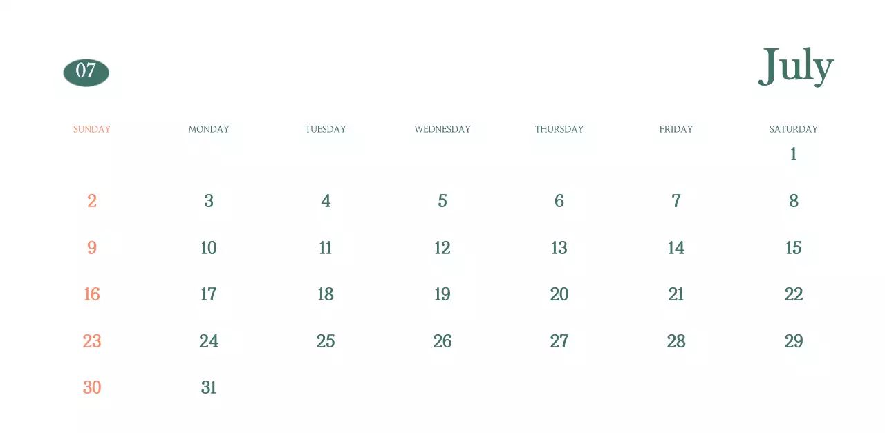 Cafe calendar with drink of the month recommendations