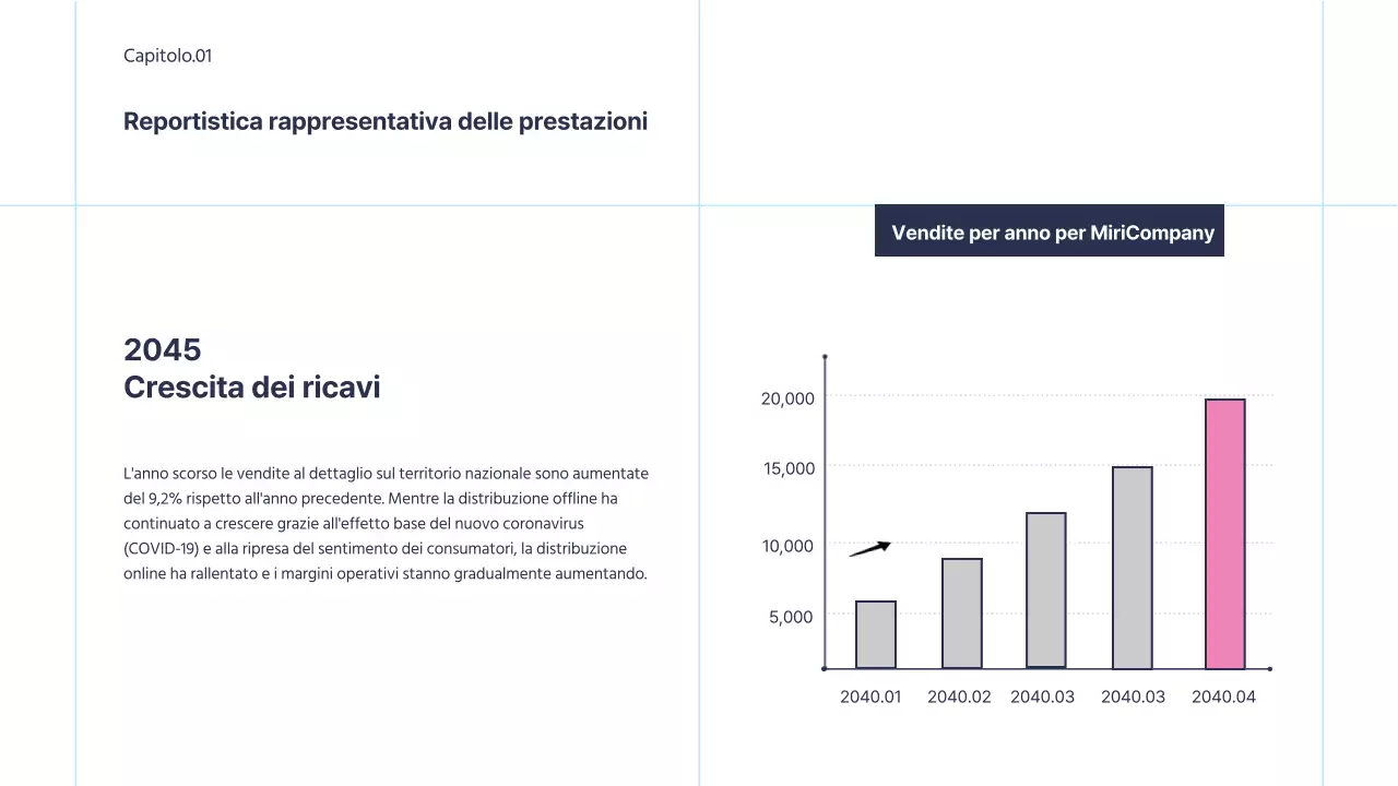 Infografica aziendale semplice con accenti rosa su sfondo bianco