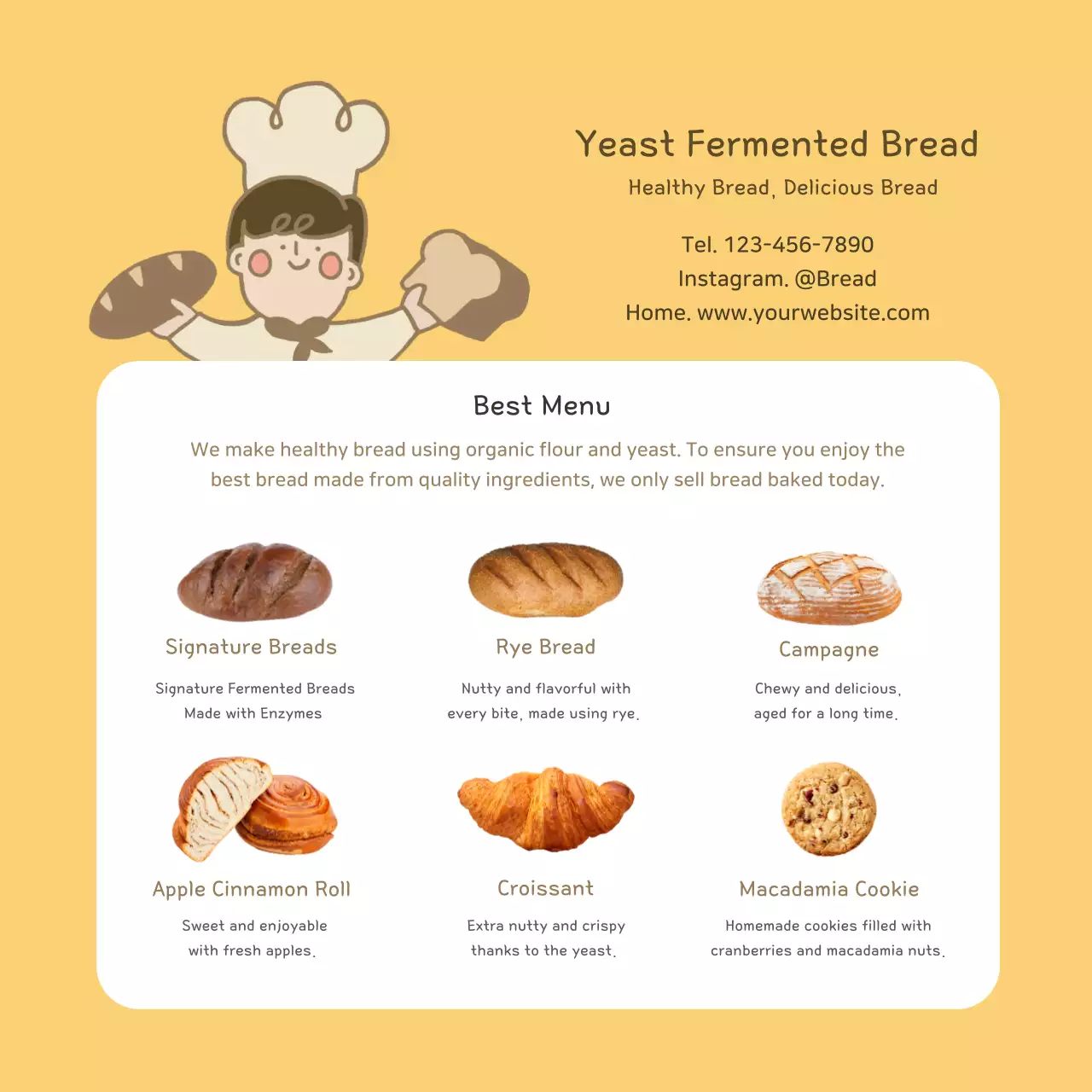 Yellow Simple Bread Promotion Instagram Post