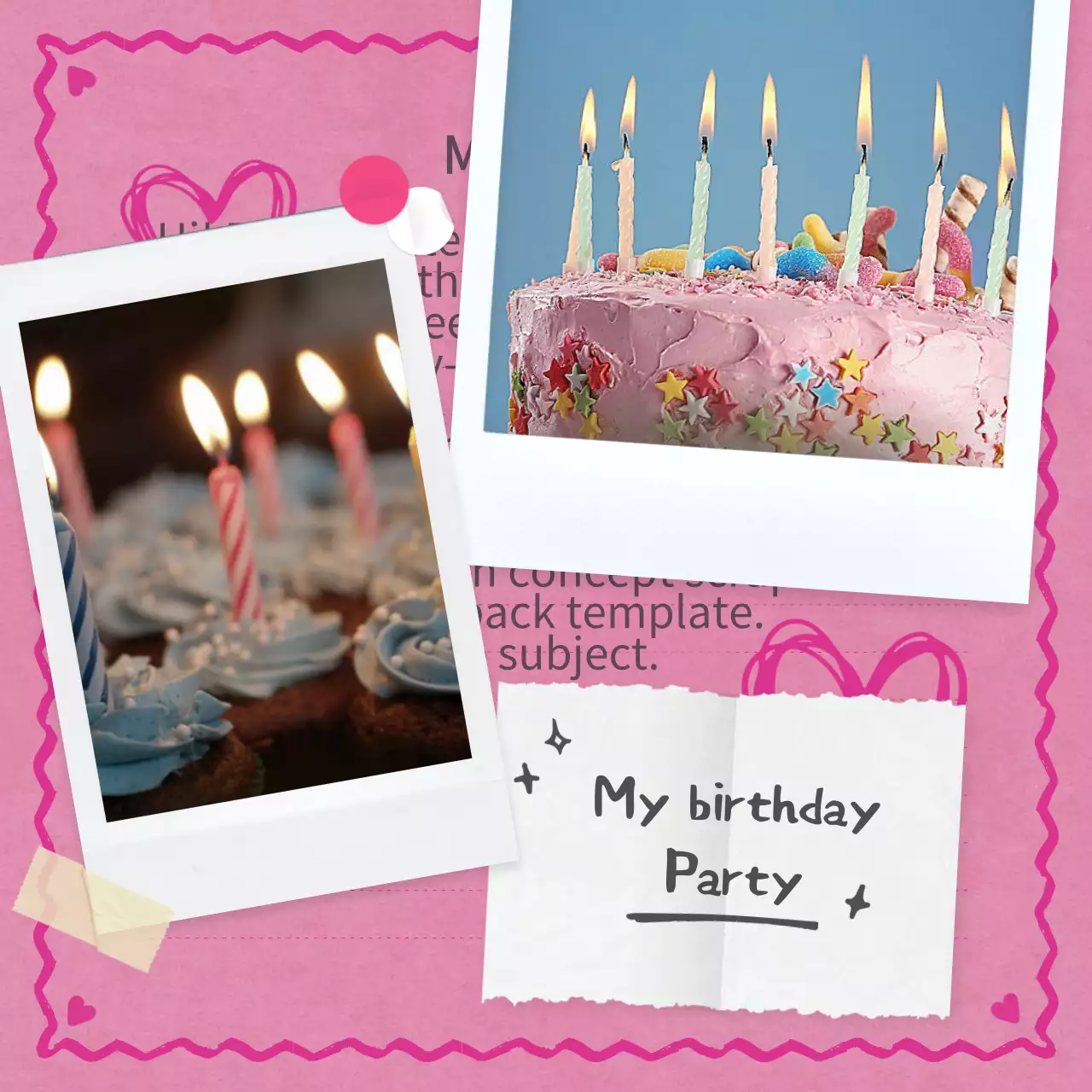 ピンク 楽しい 思い出 ポートフォリオ Instagram投稿