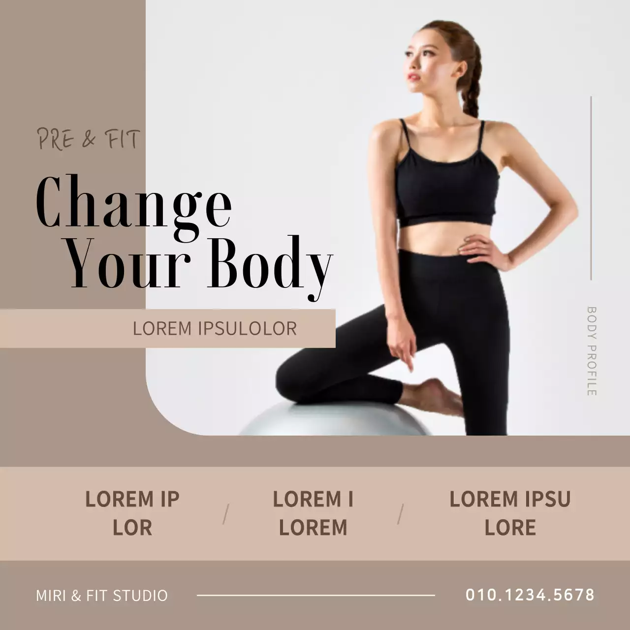 Beige Simple ImageEmphasized Body Profile