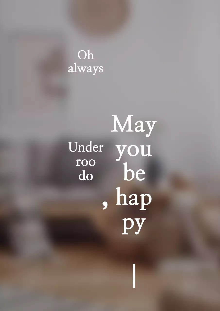 Papan nama interior tekstual dengan gaya emosional