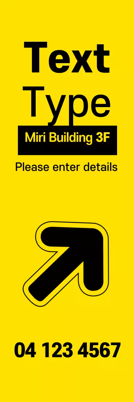 Faixa de aviso de direção amarela em negrito