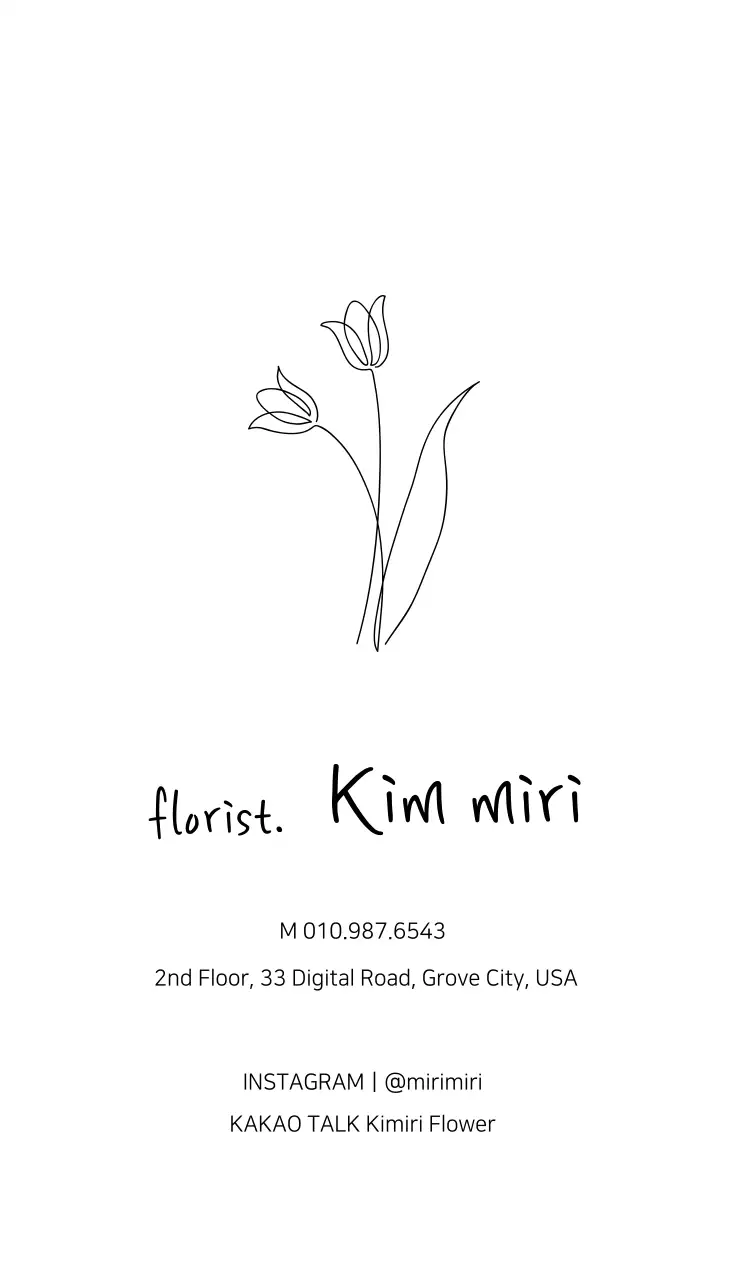 Cartão de Visita Florista Minimalista Branco